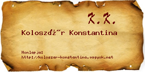 Koloszár Konstantina névjegykártya